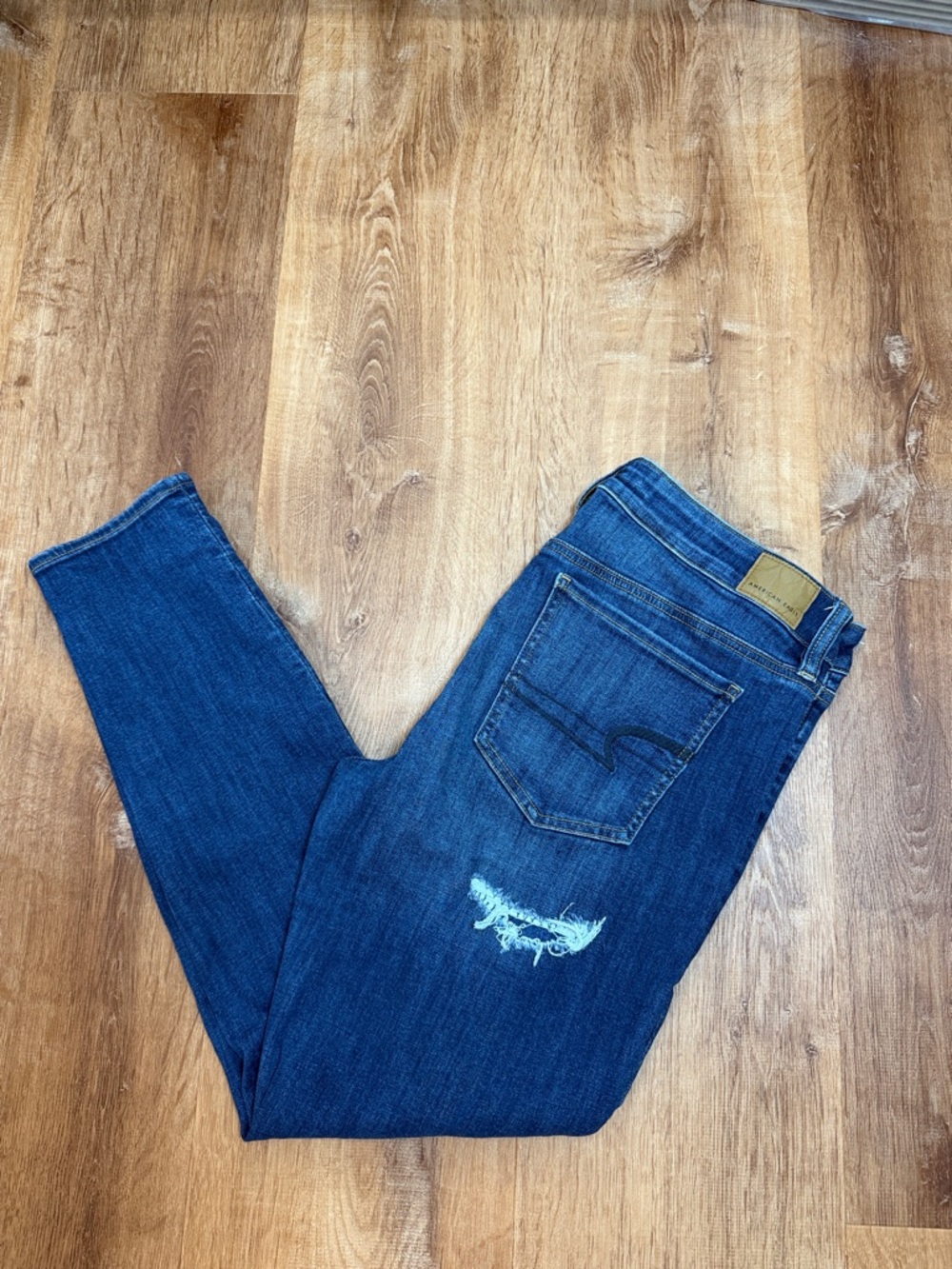 American Eagle Outfitters Women’s Faux Distressing Dark Blue Next‎ Level Stretch